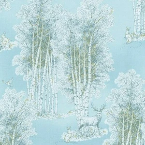 Robert Kaufman Prints Wildwood Grace Sky Blue & Gold 100% Quilt Cotton BTY - Picture 1 of 1
