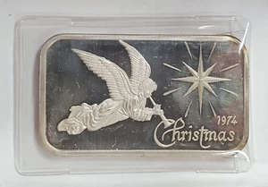 Vintage 1oz. Silver Art Bar - Christmas - 1974 - Picture 1 of 2