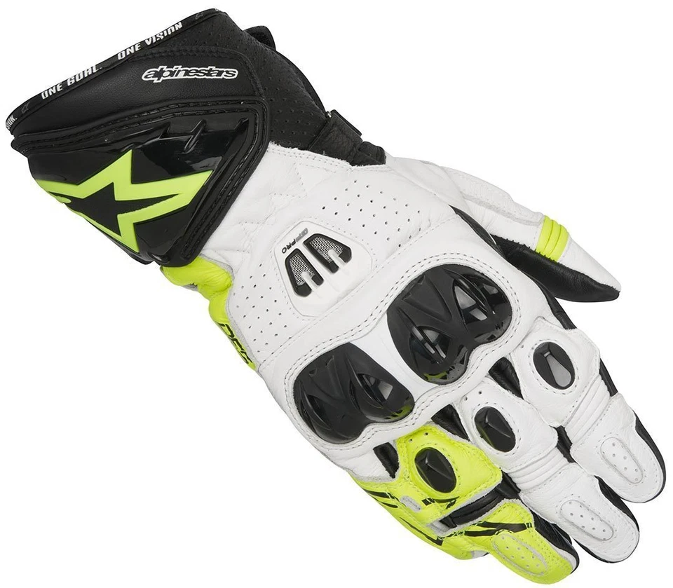 Alpinestars GP PRO R2 Fluo Yellow Glove Leather Motorcycle Race Gloves 30% OFF - Image 1 of 2