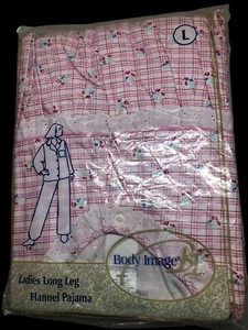 soft Body Image Flannel Pajamas PJs Large Pink Floral Lace Women’s NWT *READ* - Picture 1 of 5