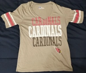 NFL Arizona Cardinals T-Shirt Womens Medium Gray Short Sleeve V-Neck Football - Picture 1 of 4