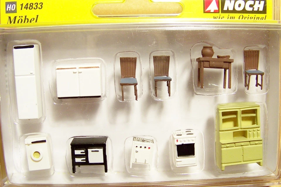 HO 1:87 Noch # 14833 scale old style INTERIOR KITCHEN FURNITURE & APPLIANCES - Image 1 of 1