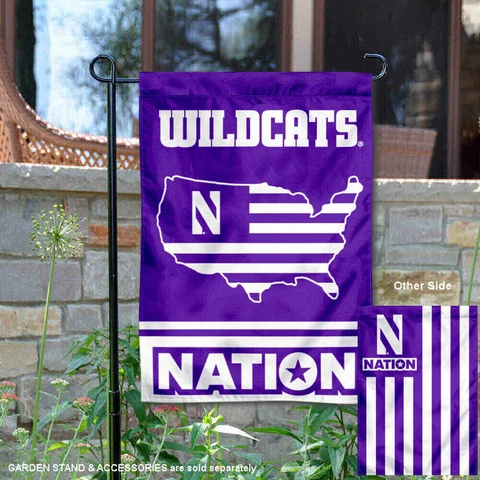 Northwestern University USA Stars and Stripes Nation Garden Flag and Yard Banner Cover