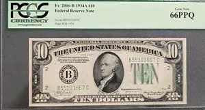 FR. 2006 B $10 1934-A Federal Reserve Note Gem PMG CU66 EPQ FREE SHIPPING - Picture 1 of 2