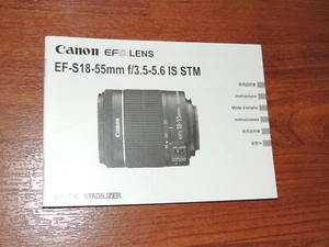 Original Handbuch Benutzerhandbuch für Canon EF-S 18-55mm f/3.5-5.6 IS STM Objektiv - Bild 1 von 1