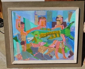 Cubist mixed media collage by noted Colorado artist, Frank Train - Picture 1 of 2