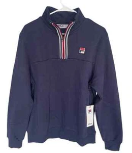 Nwt: Sz-Sm Fila Blue Weston Half Zip Long Sleeve Pullover Shirt Men's MSRP $108 - Picture 1 of 11