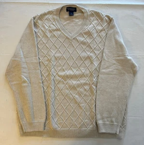 Roundtree and Yorke Men's Sweater XL Cream Knit White Extra Large - Picture 1 of 3