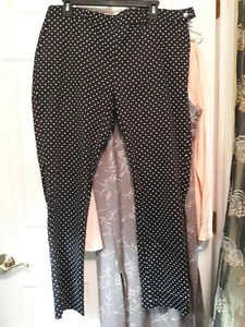 RALPH LAUREN 14 Navy Pants trousers White Polka Dots 97% Cotton & 3% Elastane - Picture 1 of 7