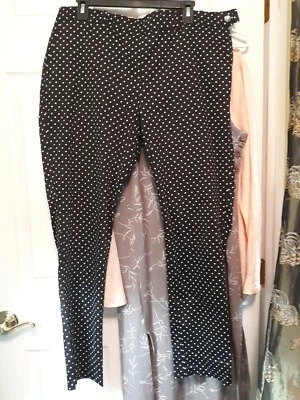 RALPH LAUREN 14 Navy Pants trousers White Polka Dots 97% Cotton & 3% Elastane - Image 1 of 4