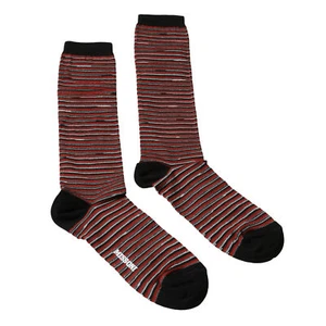 Missoni GM00CMD4589 0001 Red/Silver Striped Boot Socks - Picture 1 of 1