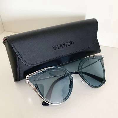 New Valentino Clear Blue Tint Futuristic Shield Sunglasses - Image 1 of 4