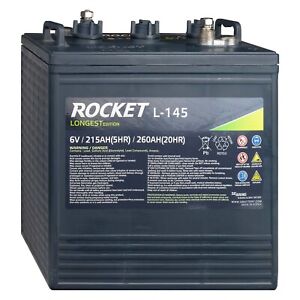 Rocket Deep Cycle Batterie L-145 6V 260Ah Nassbatterie Boot Solar
