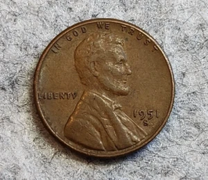 1951 S Lincoln Wheat Cent San Francisco Mint Penny - Exact Coin Pictured - WI52 - Picture 1 of 3