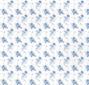 1:24, 1/2" Scale Dollhouse Miniature Wallpaper Blue & White 3 Sheets - 0002765 - Picture 1 of 2