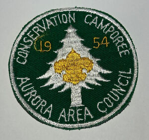 1954 Aurora Area Council Conservation Camporee Patch Boy Scout  TK1