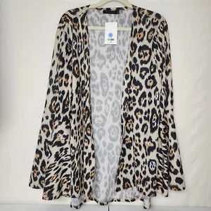Crazy Train Cardigan Womens Size XL Leopard Print Lightweight Long Bell Sleeves - Picture 1 of 6