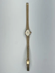 Elegant Geneva Women's Watch Diamond Sapphire Blue Stones Bezel Gold Tone Quartz - Picture 1 of 8