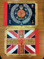 The Queens Lancashire Regiment miniature 1st Bn Regimental/Queen's colour flag. 
