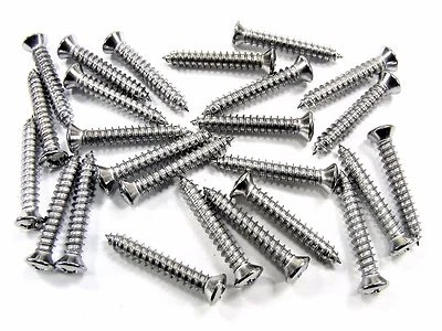 Mazda Chrome Interior Trim Screws- #8 x 1" Long- #6 Oval Head- 25 screws- #280 - Image 1 of 4