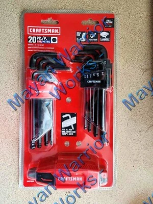 CRAFTSMAN 20-key Standard (SAE) & Metric Combination Hex Key Set CMHT26028 - Image 1 of 3