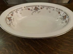 Rare ~Noritake ADAGIO~ Ivory China 7237 10" Oval Vegetable Bowl Silver Japan - Picture 1 of 4