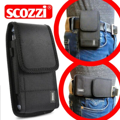 SCOZZI® Handy Gürteltasche Nylon Universal Gürtel Tasche Quer Smartphone Etui