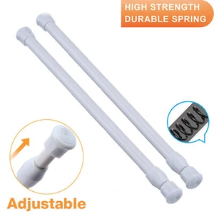 2Pcs Heavy Duty Steel Adjustable Tension Curtain Rod Spring Curtain Pole 24"-44" - Picture 1 of 19