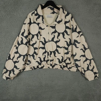 Chaqueta Urban Outfitters Mujer XL Crema Olivia Estampado Sol Polar Cremallera Completa Boho Foto 1 de 4