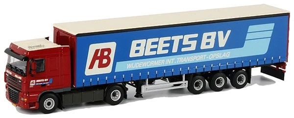 WSI 9904 1:50 Die Cast Beets DAF XF 105 Space Cab w/3-Axle Curtainside Trailer - Image 1 of 1