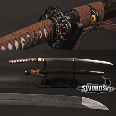 Handmade Japanese Katana Real Sharp Samurai Sword Full Tang Damascus Steel Blade - Image 1 of 4