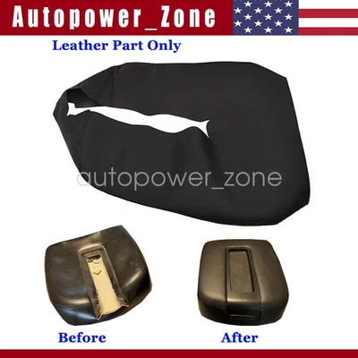 For 07-14 GMC Yukon Denali Chevy Tahoe Center Console Lid Leather Cover Black Foto 1 de 4