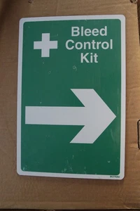 Right Arrow BLEED CONTROL KIT- New 300mm Sign 3mm Aluminium - Picture 1 of 2