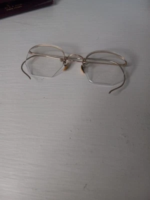 Vintage Antique Rimless Octagon Lenses with Ear Hooks - Image 1 of 4