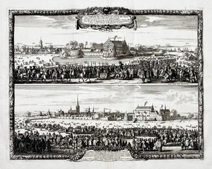 Landskrone Malmö Schonen Sverige Sweden Pufendorf Dahlberg engraving 1697 - Picture 1 of 1