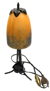 Beautiful Mushroom Lamp Art Deco Wrought Iron Colored Shade - Picture 1 of 7