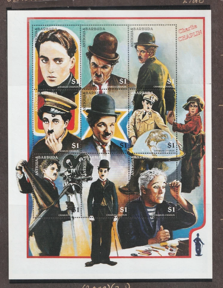 Antigua & Barbuda 1997 Sc# 2063 s/s - $1, Charles Chaplin. MNH Cv $6,75 Foto 1 de 1