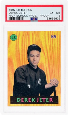 Little Sun Derek Jeter High School Prospect Proof 1992 #NNO PSA 6 Foto 1 de 2