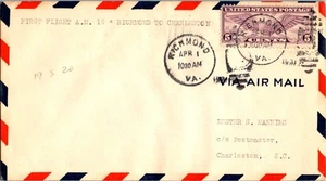 Eastern Airlines First Flight Richmond Virginia - Charleston South Carolina 1931 - Picture 1 of 2
