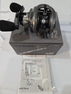 13 FISHING INCEPTION SLD2 LH 8.1:1 LEFT HAND LOW PROFILE BAITCASTER REEL  - Image 1 of 4