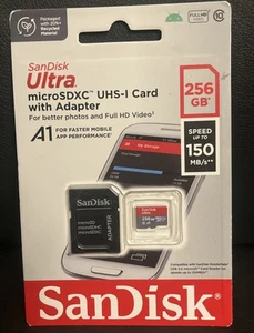 SanDisk Ultra Plus 256GB Micro SD Card Class 150MB/s microSDXC UHS-NEW Sealed - Picture 1 of 6