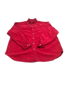 John Ashford men’s red Corduroy long sleeve button down Shirt sz large 90s - Picture 1 of 6