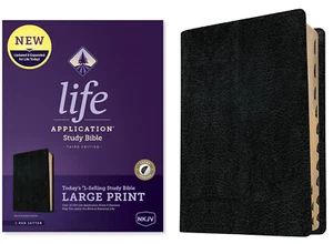 NKJV Life Application Study Bible Large Print Black Indexed Red Letter - Picture 1 of 1