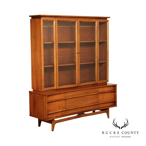 Young Manufacturing Co. Mid Century Modern Walnut China Cabinet Cover