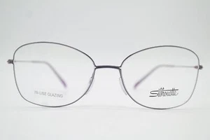 Glasses Silhouette 4553 75 Titanium Silver Purple Oval Eyeglass Frame New - Picture 1 of 6