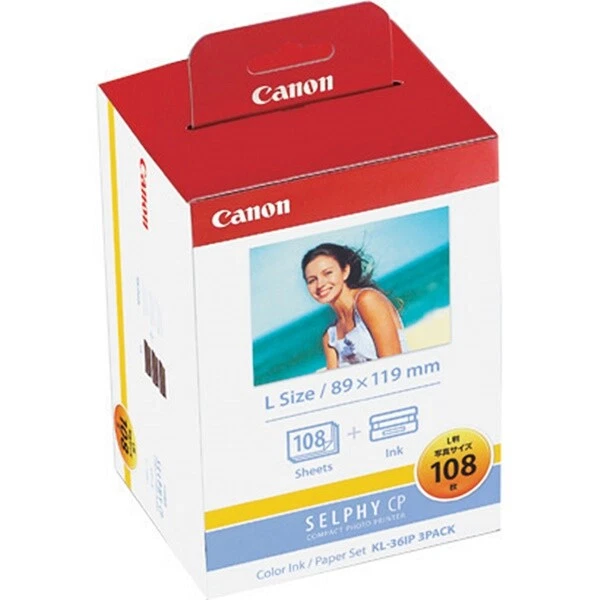 Official Canon color ink/paper set L size SELPHY KL-36IP 3PACK (for CP series) * - Image 1 of 1