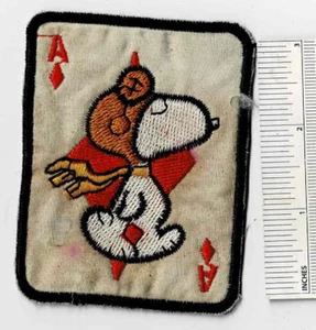 Orig Vietnam War SNOOPY Ace of Diamonds Us Navy Army USMC USAF Shoulder Patch - Picture 1 of 2