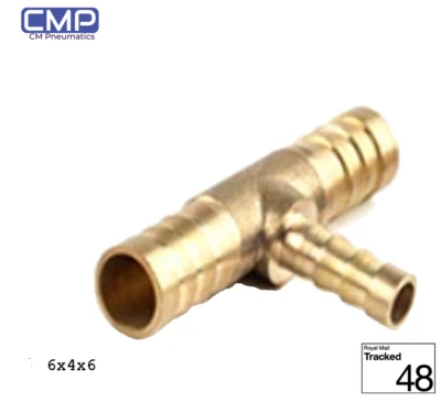 Conector empalmador de púas reductor de manguera de púas pieza en T pieza en Y 6X4X6 Reino Unido Foto 1 de 3