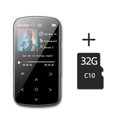 Sports Bluetooth Mp3 Player Running Pedometer Clip Touch Screen Mini W/32GB Card - Image 1 of 4