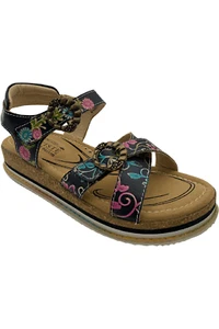 L'Artiste x Jane & Coco Leather Sandals Gabriola Black Multi - Picture 1 of 3
